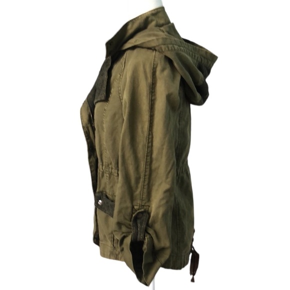 Anthropologie HEI HEI Green Hooded Anorak Utility Jacket Size XS - Picture 4 of 15